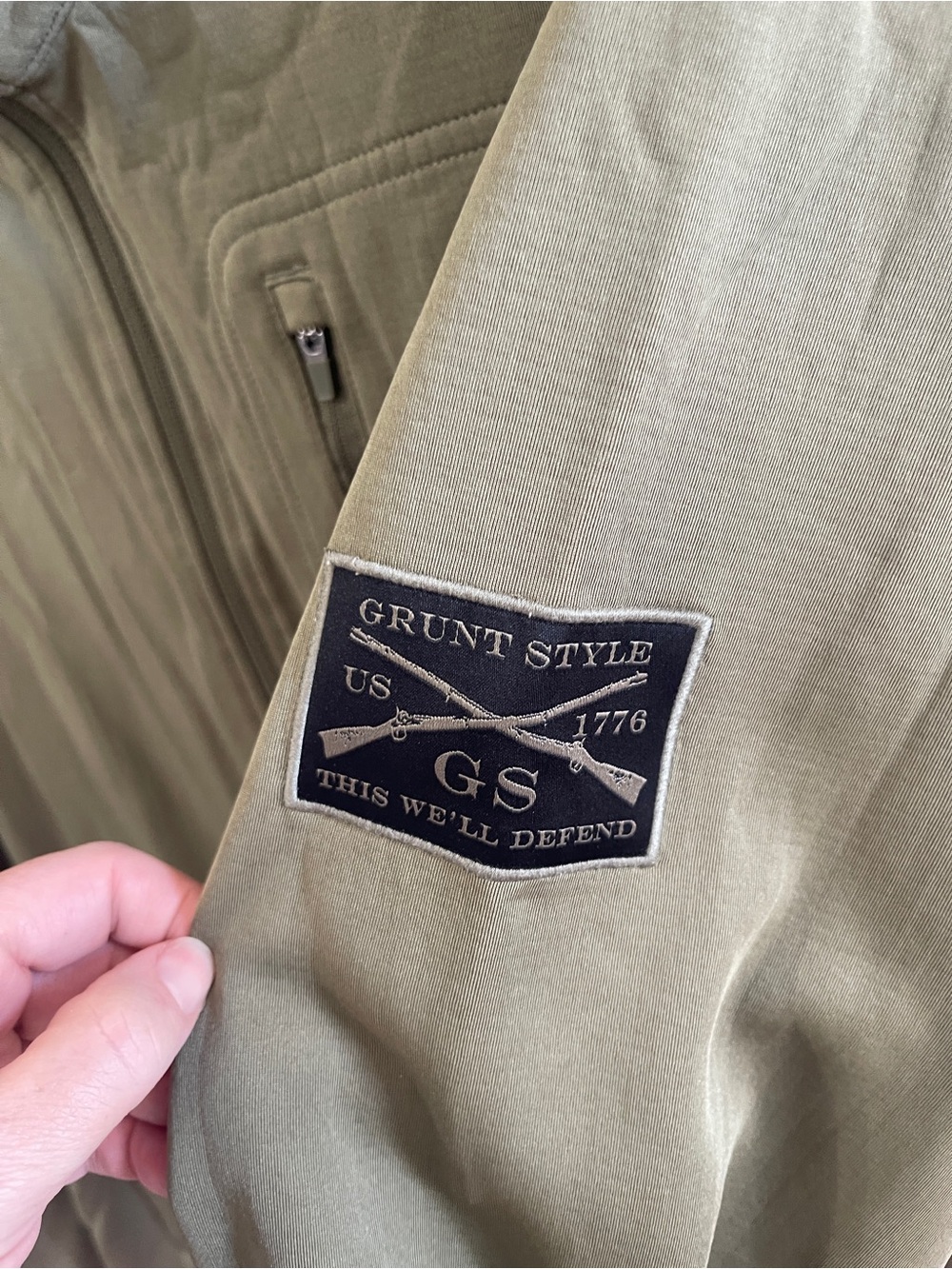 Grunt Style - 2x Tactical Olive Green Full zip Jacket - Patriotic USA - Picture 3 of 10